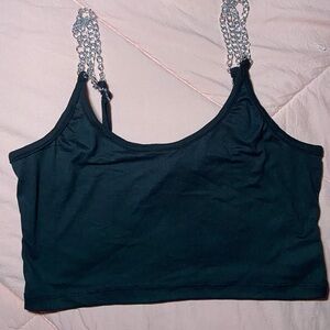 Black Chain Crop Top